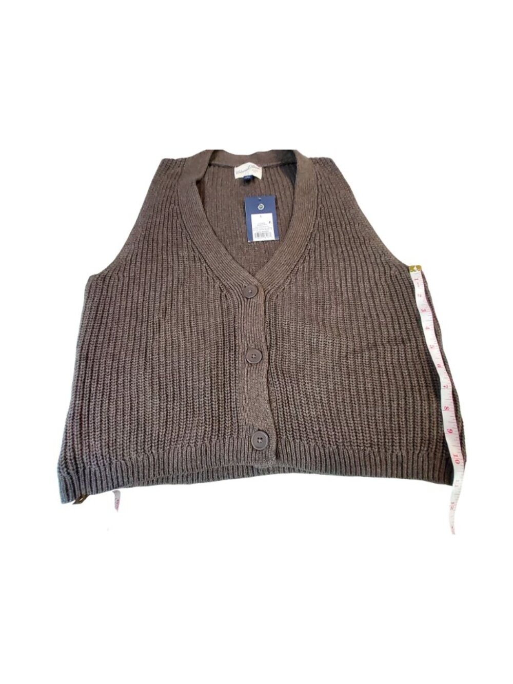 Universal Thread Womens Brown Ribbed Knit Button-Up Sweater Vest Size L - Picture 4 of 9